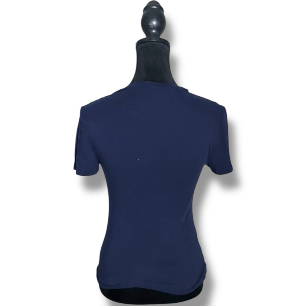 GAP Navy Short Sleeve Crewneck Fitted Cotton Classic Casual Women's Tee - Picture 5 of 16